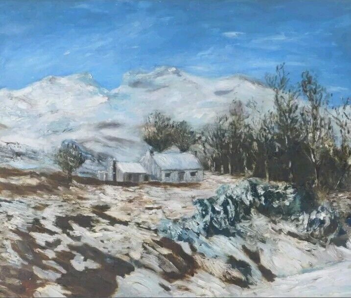 20thC School. Winter landscape, oil on canvas, indistinctly signed, 69cm x 59cm.