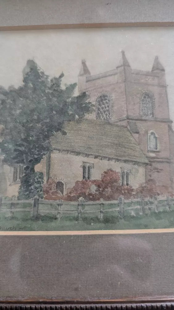 Finchampstead St James Church Watercolour T J Cooper 1986 Framed & Mounted Nice