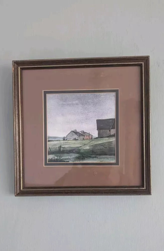 Endearing Little Farmhouses watercolour Verso Brian Pratt Framed & Mounted Nice