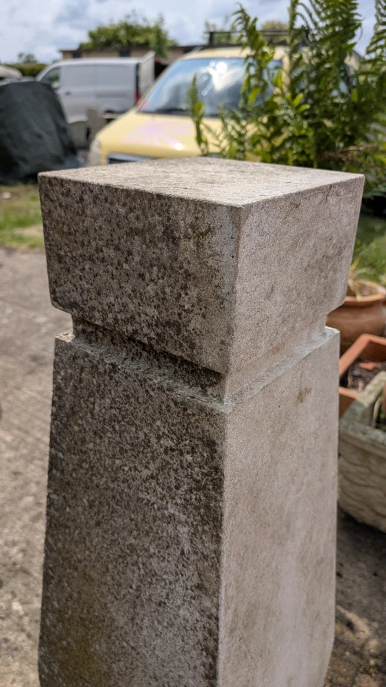 Large Salvaged Reconstituted Stone obelisk Art Installation Mid Century Modern