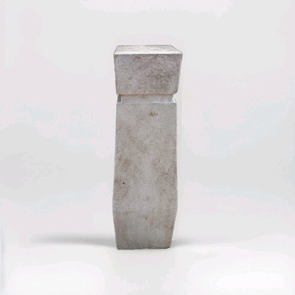 Large Salvaged Reconstituted Stone obelisk Art Installation Mid Century Modern