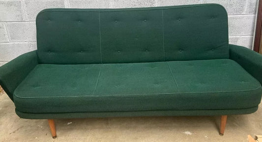 Mid Century Scandinavian Sofa Bed 1950’s MCM Steel Frame Sprung fantastic Condition