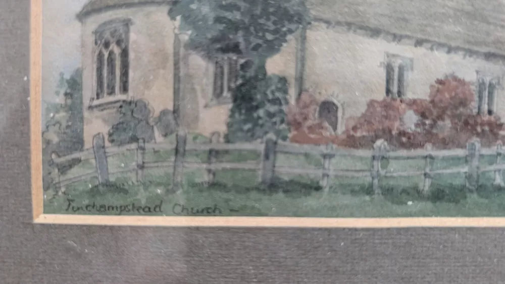 Finchampstead St James Church Watercolour T J Cooper 1986 Framed & Mounted Nice