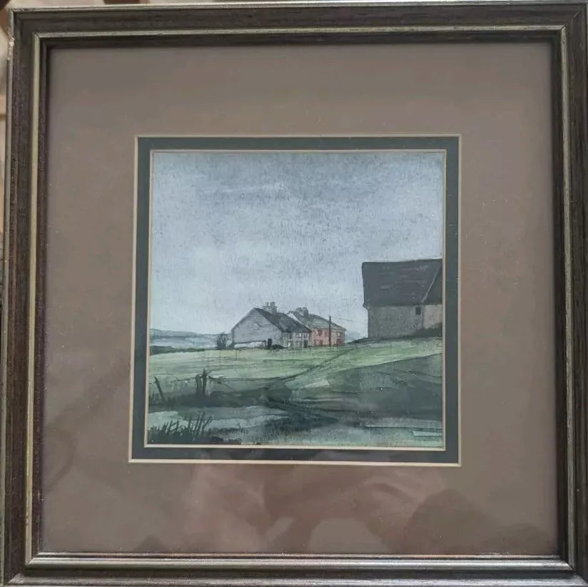 Endearing Little Farmhouses watercolour Verso Brian Pratt Framed & Mounted Nice