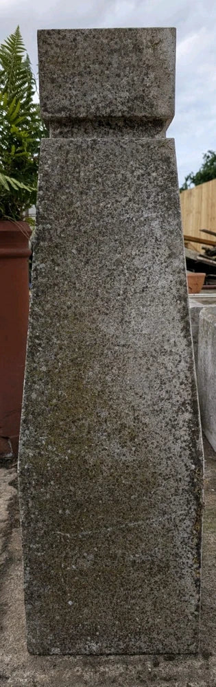 Large Salvaged Reconstituted Stone obelisk Art Installation Mid Century Modern