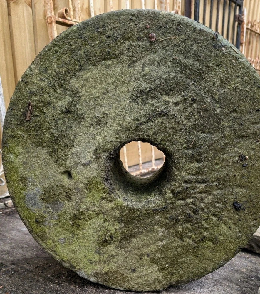 Large 18th Century Carved Sand Stone Mill stone Wheel Garden Feature 500mm