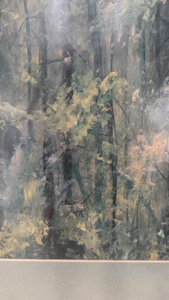 Fantastic Verdant Watercolour 'Woodlands'  oil on paper, attributed Mr Jones