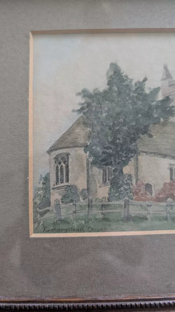 Finchampstead St James Church Watercolour T J Cooper 1986 Framed & Mounted Nice