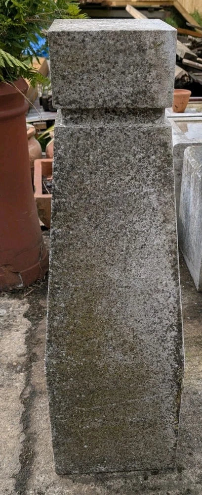 Large Salvaged Reconstituted Stone obelisk Art Installation Mid Century Modern