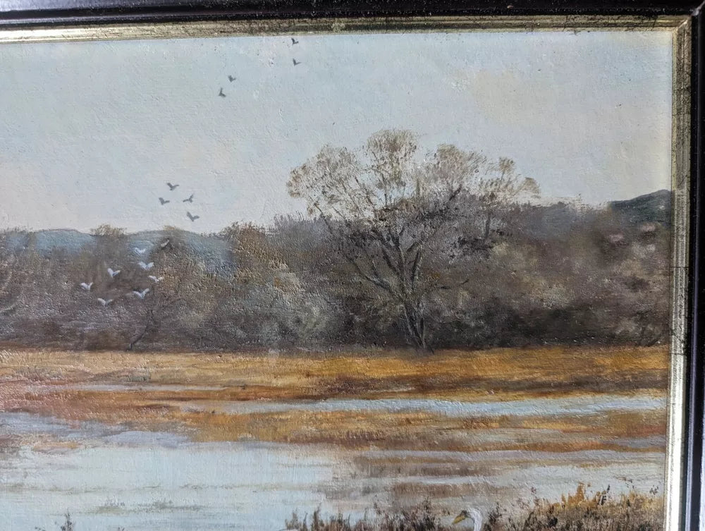 Naive signed Oil Painting on Board Stapenhill Trent Notts 85 Joan Baxter Vintage