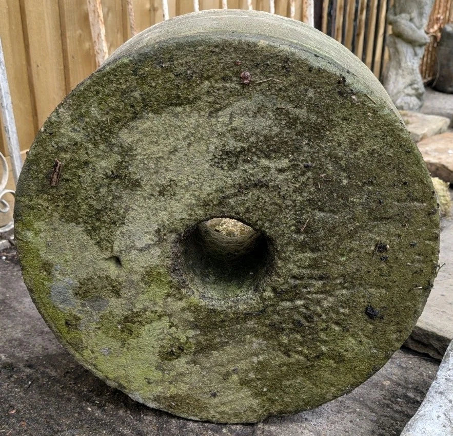 Large 18th Century Carved Sand Stone Mill stone Wheel Garden Feature 500mm