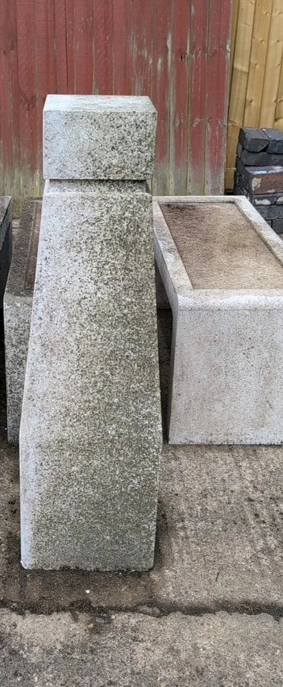 Large Salvaged Reconstituted Stone obelisk Art Installation Mid Century Modern