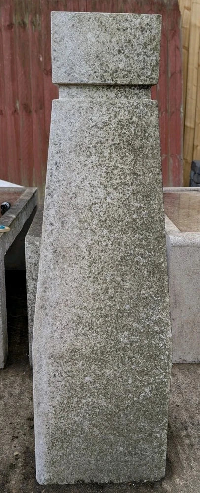 Large Salvaged Reconstituted Stone obelisk Art Installation Mid Century Modern