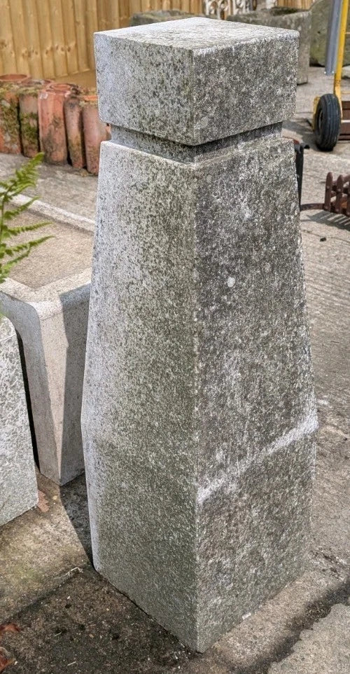 Large Salvaged Reconstituted Stone obelisk Art Installation Mid Century Modern