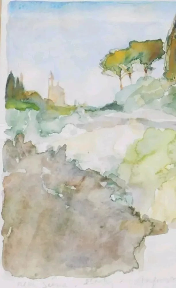 Fantastic Marc SA Winer Watercolour Near Siena Tuscany Italy Well Executed 1981