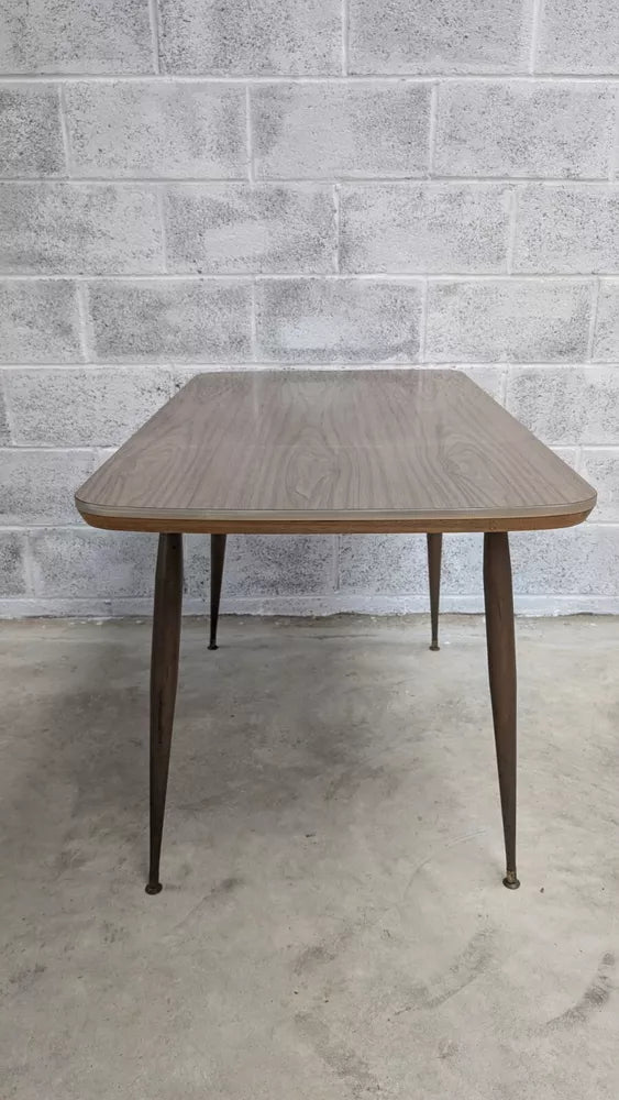 Rare Mid Century English Atomic 1960s Dining Table & 3 Chairs Vintage Stylish