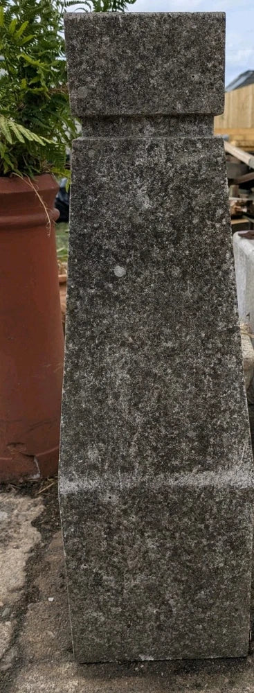 Large Salvaged Reconstituted Stone obelisk Art Installation Mid Century Modern