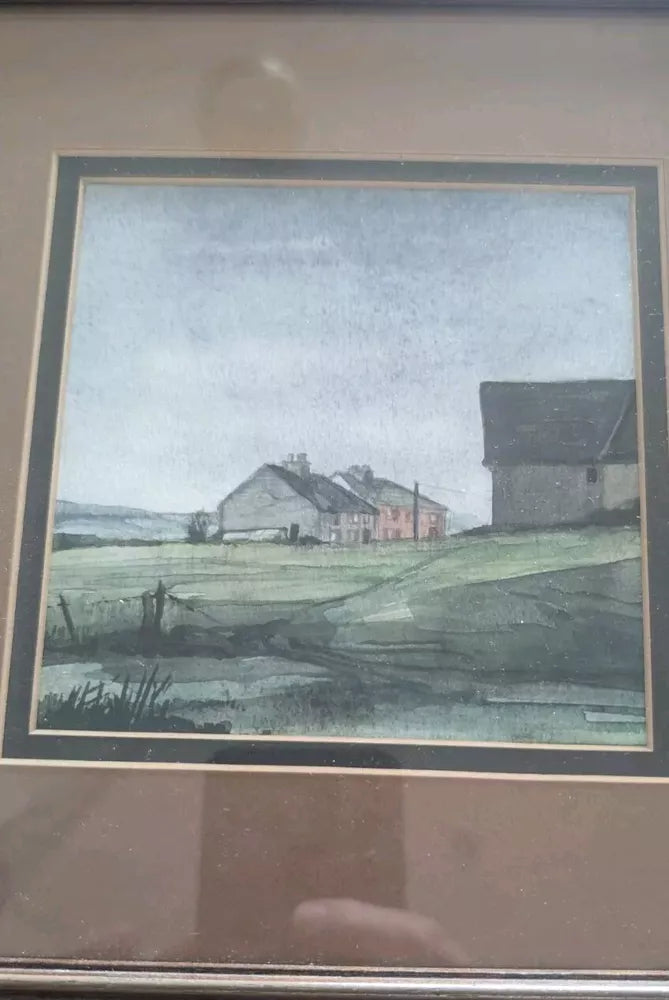 Endearing Little Farmhouses watercolour Verso Brian Pratt Framed & Mounted Nice