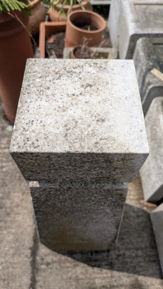 Large Salvaged Reconstituted Stone obelisk Art Installation Mid Century Modern