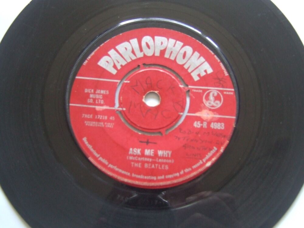 THE BEATLES PLEASE PLEASE ME/ASK ME WHY VINYL 7" 1ST PRESS 1963 RARE LABEL FAULT SOLD