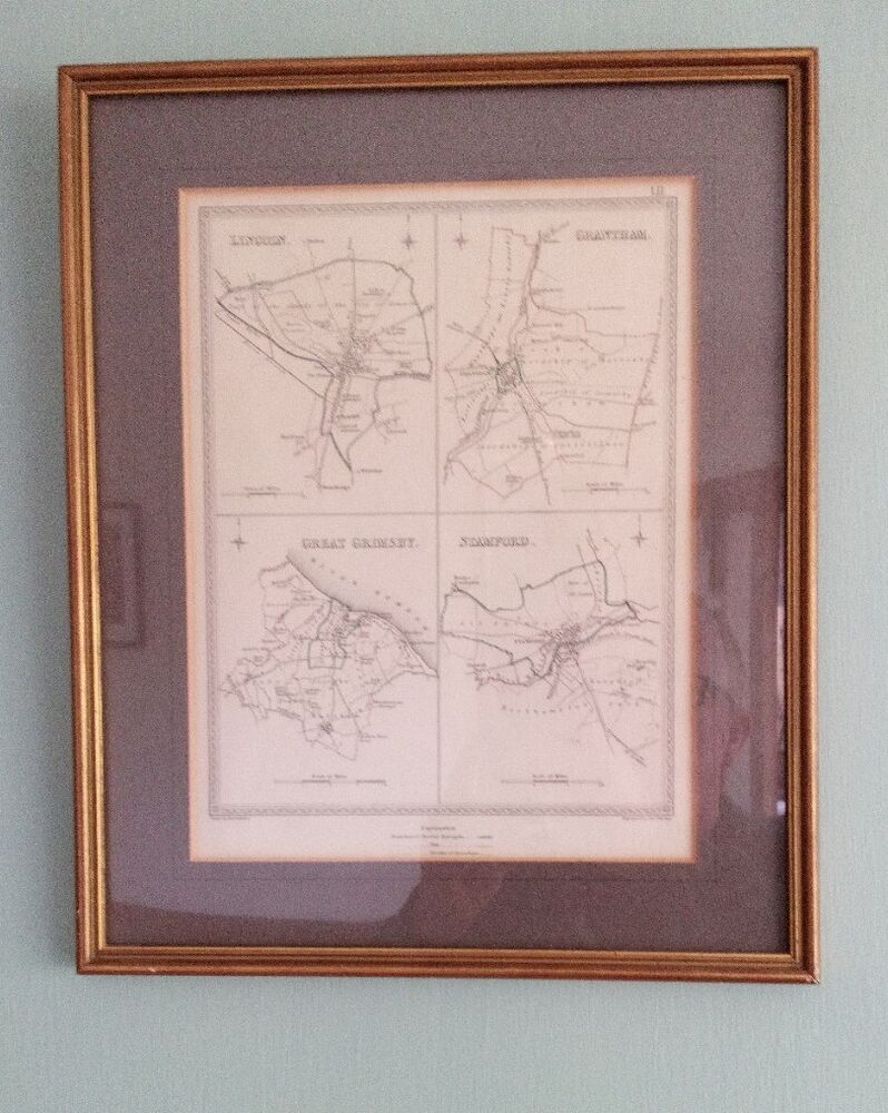 Framed Lincoln Grantham Stamford Grimsby Drawn By R Creighton J & C Walker P36