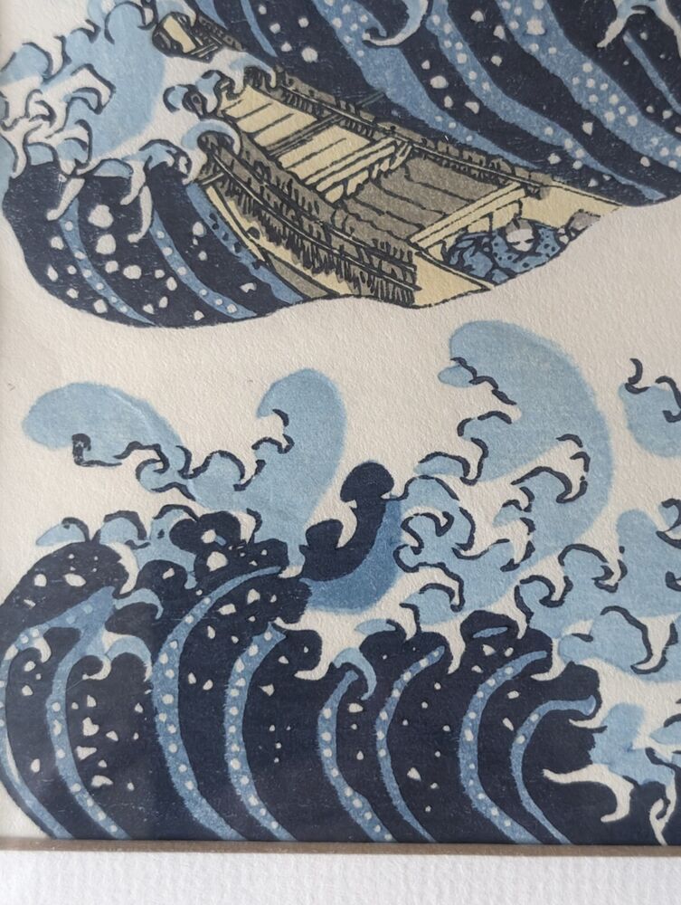 Katsushika Hokusai’s Great Wave Kanagawa Woodblock Print Framed Ready To Hang