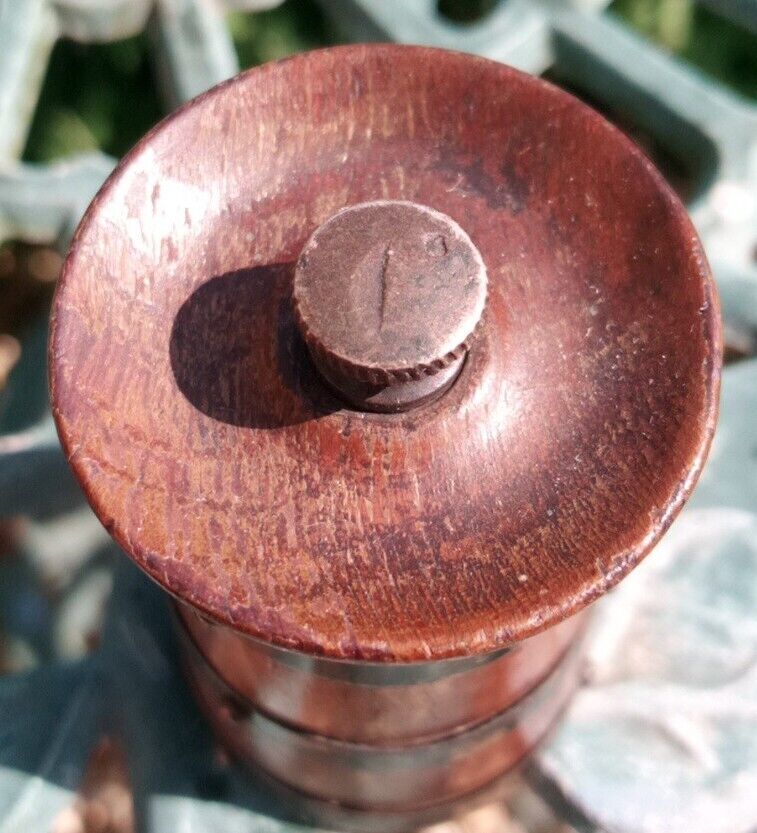 Antique Pepper Mill Sterling Silver and Oak 1907 Heath & Middleton SOLD