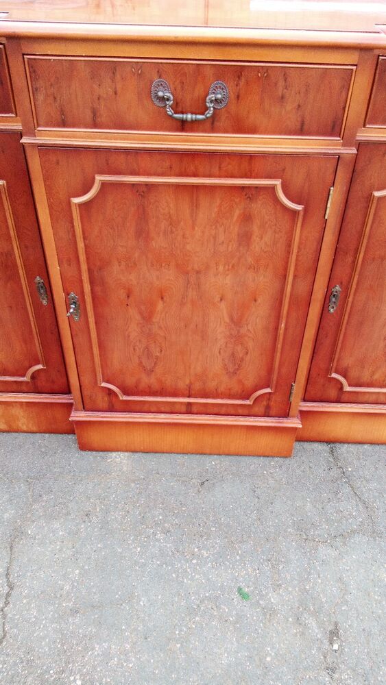 An Antique Style Break Front Yew veneer Sideboard ~Delivery Available~