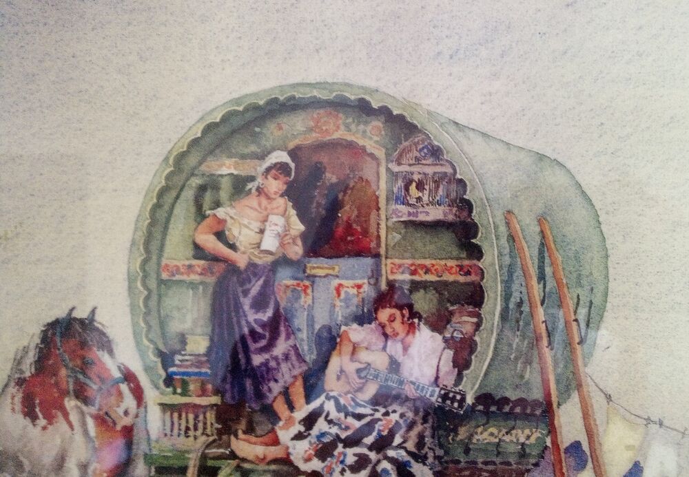 Idle Moments E.R Sturgeon Signed Mounted Limited Edition Gypsy Caravan Print P15