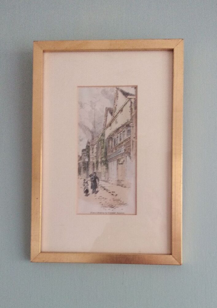 Herbert Railton Framed Etching - The Angel Inn Grantham Lincolnshire P37