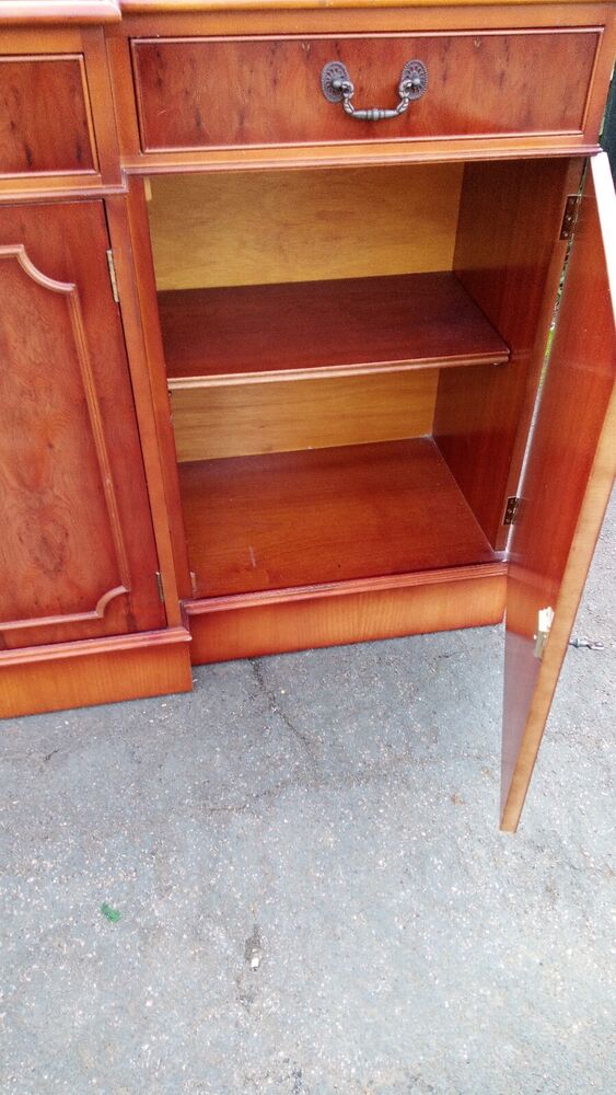 An Antique Style Break Front Yew veneer Sideboard ~Delivery Available~