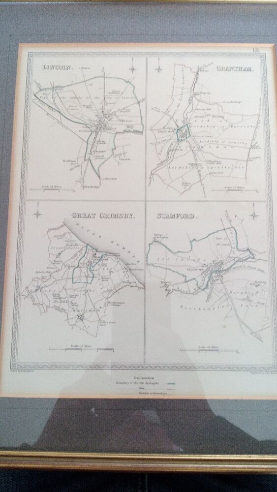 Framed Lincoln Grantham Stamford Grimsby Drawn By R Creighton J & C Walker P36