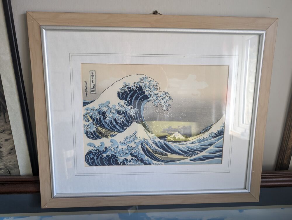 Katsushika Hokusai’s Great Wave Kanagawa Woodblock Print Framed Ready To Hang