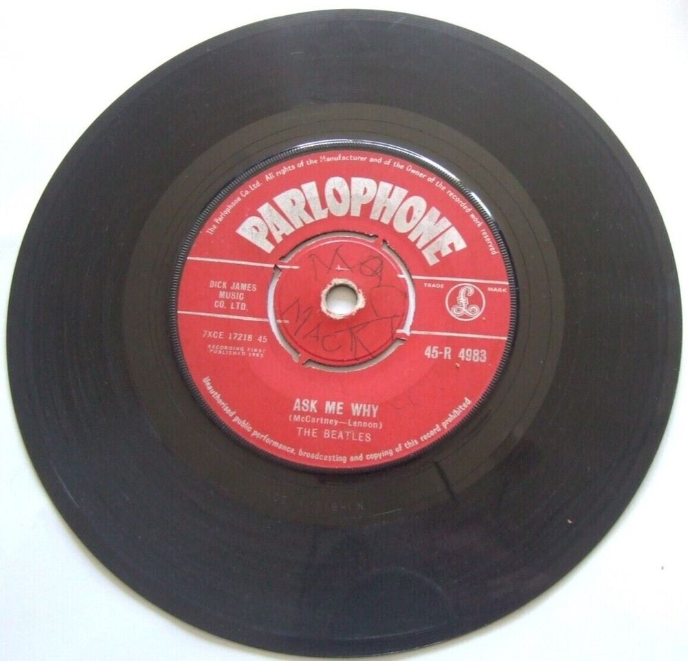 THE BEATLES PLEASE PLEASE ME/ASK ME WHY VINYL 7" 1ST PRESS 1963 RARE LABEL FAULT SOLD