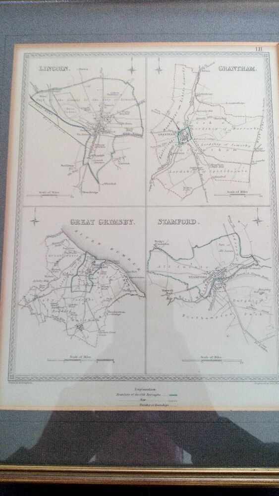 Framed Lincoln Grantham Stamford Grimsby Drawn By R Creighton J & C Walker P36