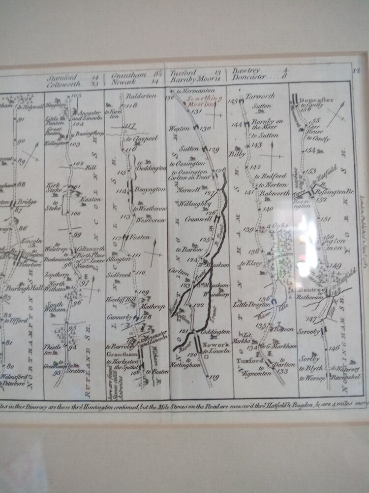 Carington Bowles's 1782 Post Chaise Companion Stamford Grantham Bawtrey Etc P7