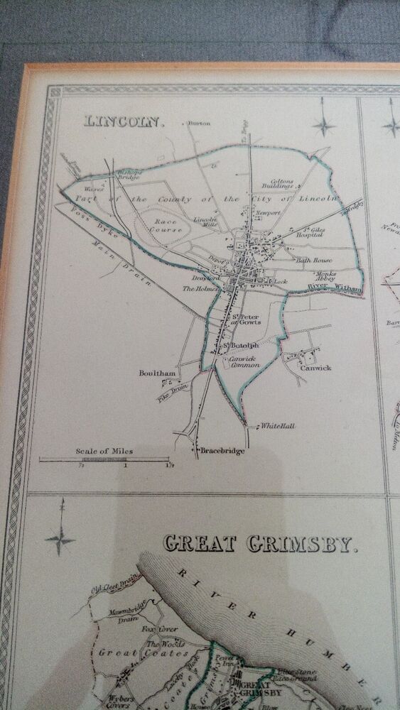 Framed Lincoln Grantham Stamford Grimsby Drawn By R Creighton J & C Walker P36