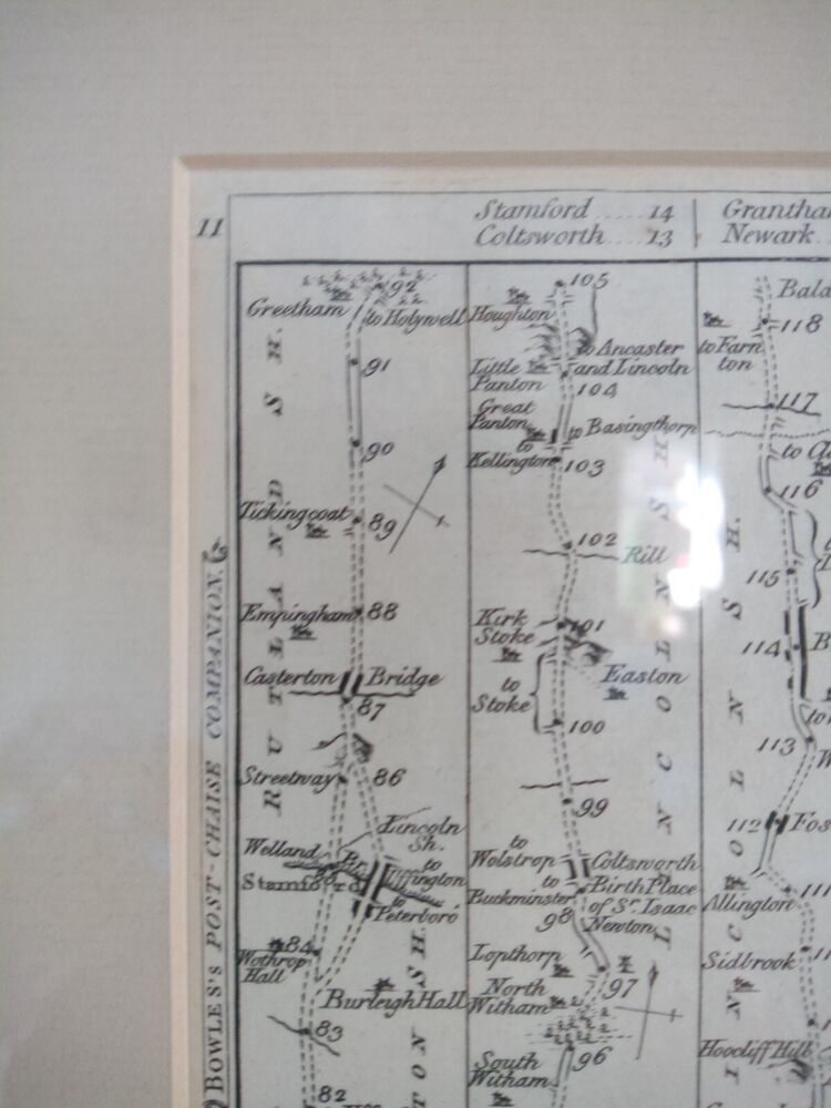 Carington Bowles's 1782 Post Chaise Companion Stamford Grantham Bawtrey Etc P7