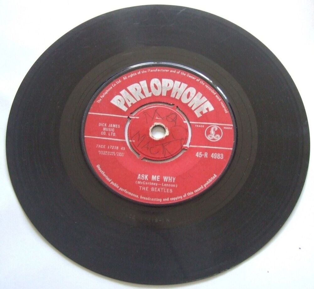 THE BEATLES PLEASE PLEASE ME/ASK ME WHY VINYL 7" 1ST PRESS 1963 RARE LABEL FAULT SOLD