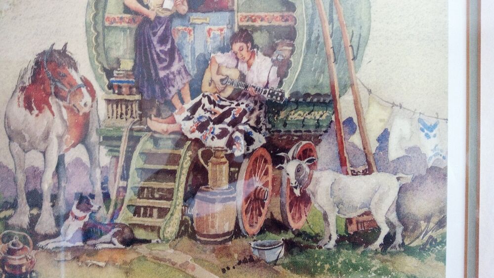 Idle Moments E.R Sturgeon Signed Mounted Limited Edition Gypsy Caravan Print P15